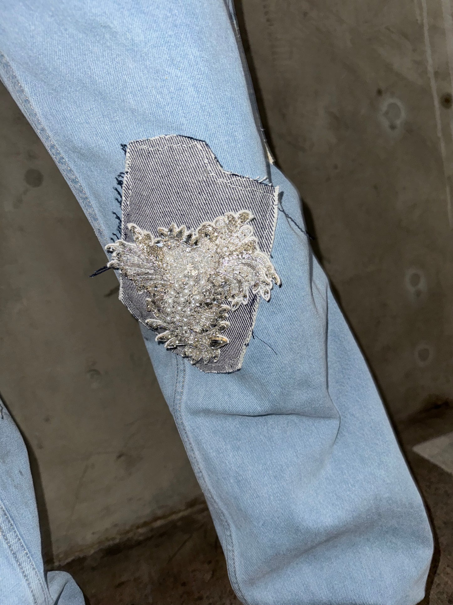 THREADED “ANGELIC” FLARED DENIM