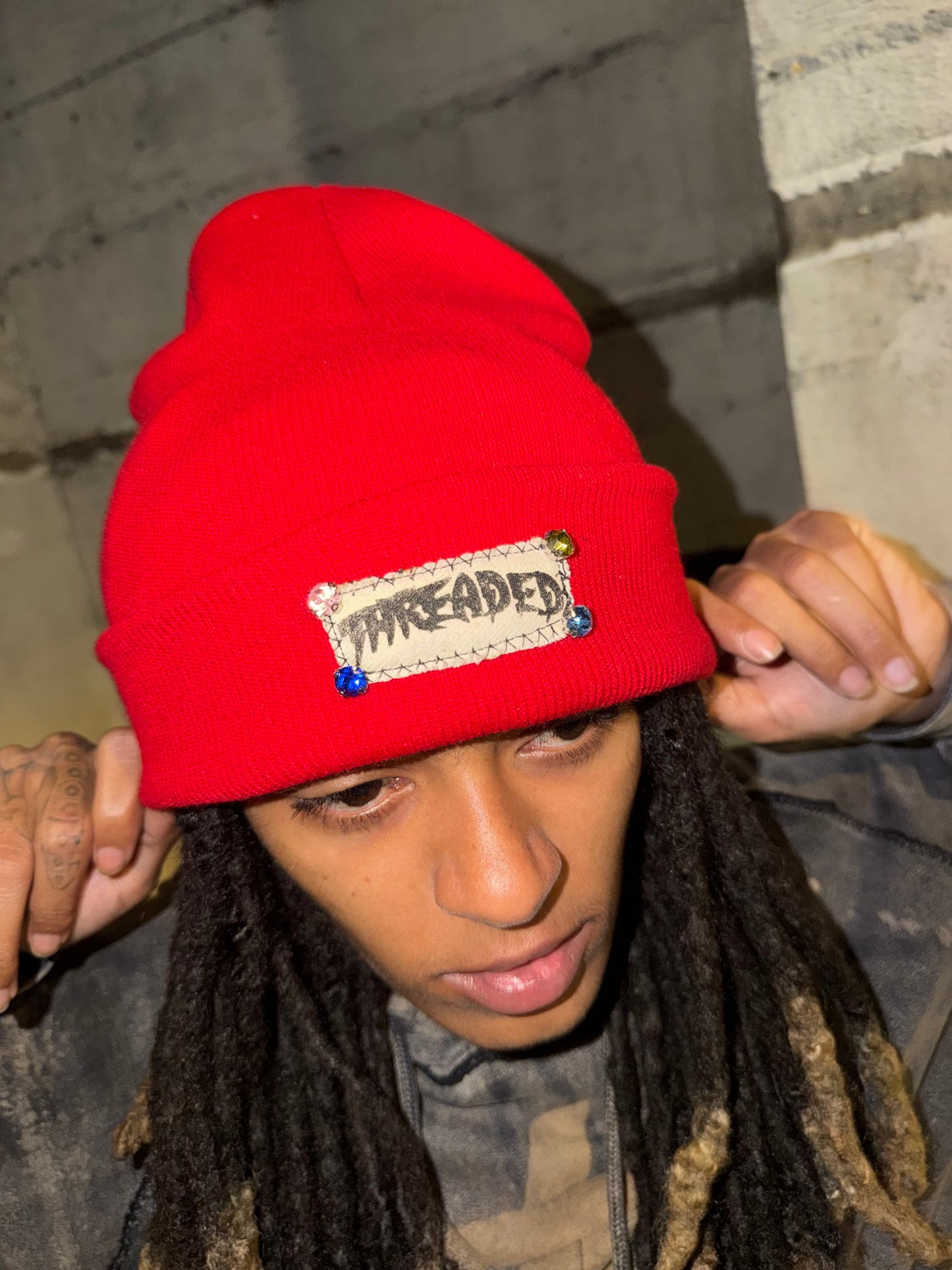 SWARVOSKI EMBELLISHED BEANIE