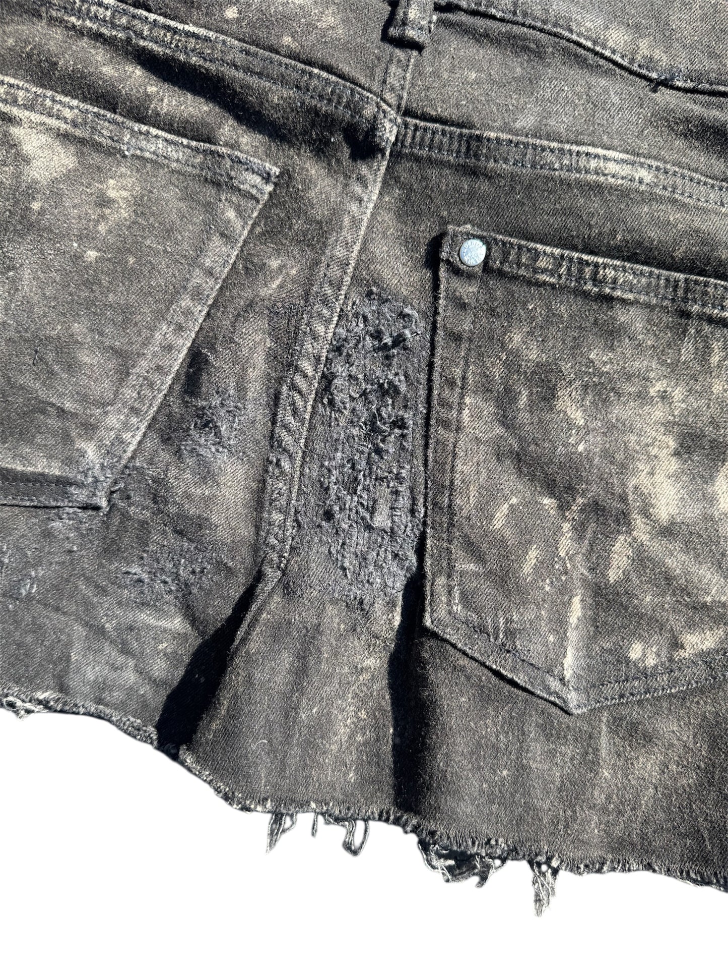 THREADED RE-WORKED DENIM SKIRT